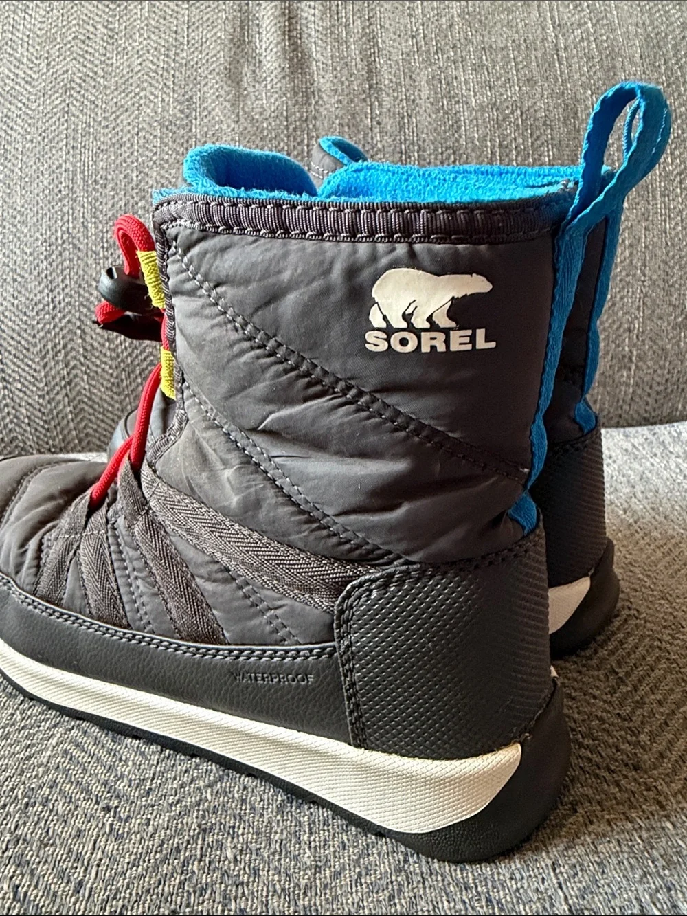 Sorel Youth Whitney Ii Short Lace Wp Boots Child Gray Snow Boots Shoes Size: 4